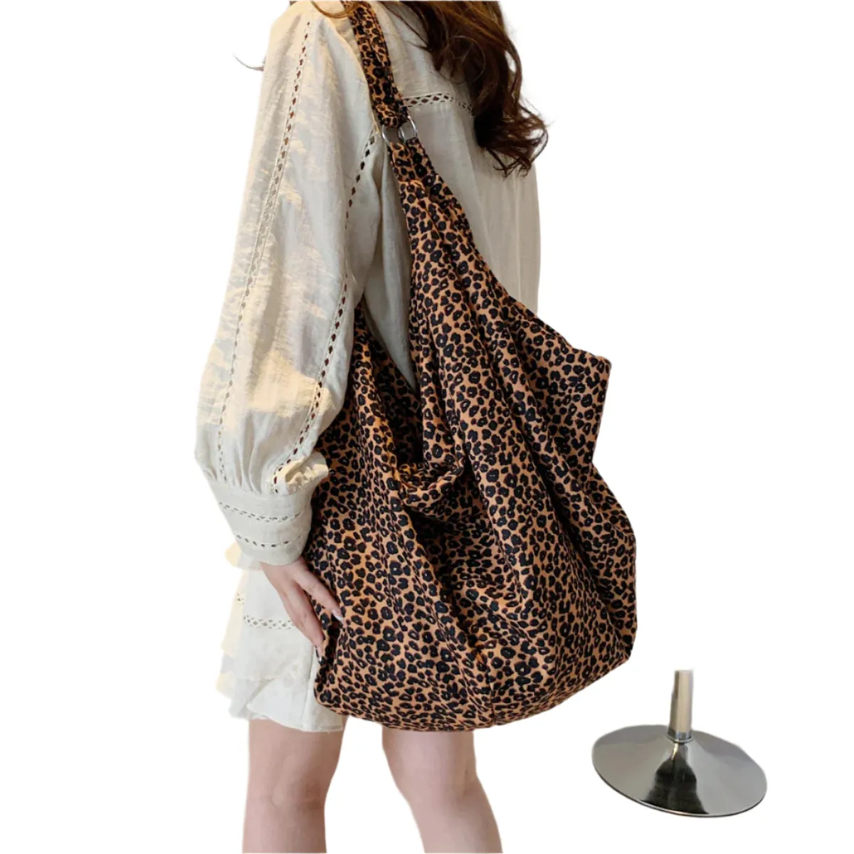Leopard Polyester Tote Bag