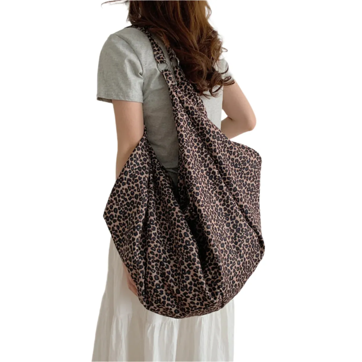Leopard Polyester Tote Bag