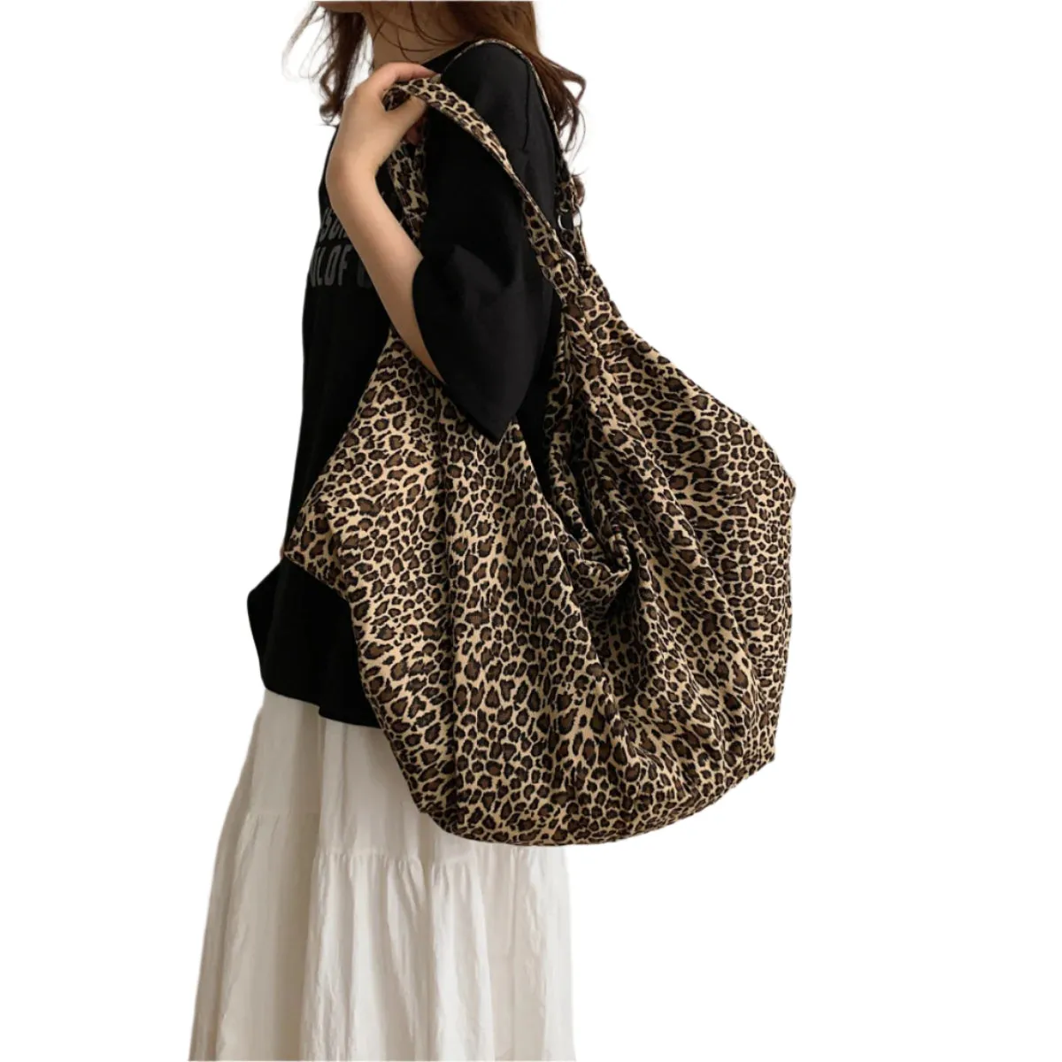 Leopard Polyester Tote Bag