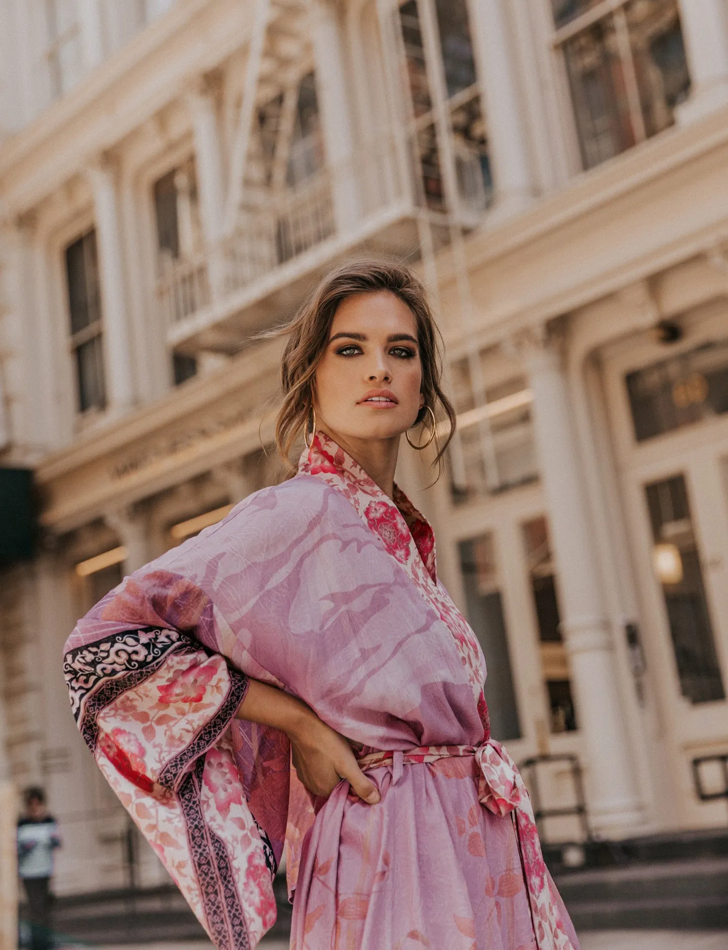 Long Sleeve Print Kimono: Women's Swimwear Cover-Up