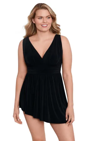 Longitude Flyaway Long Torso Swimdress Night Gala Goddess L231225 Black