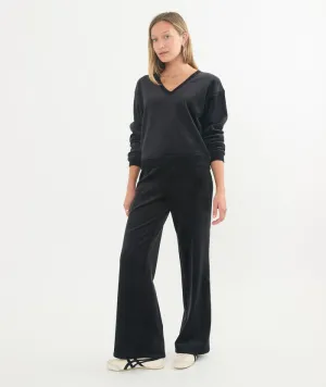 Marine Layer Velour Corduroy Flare Pant Black