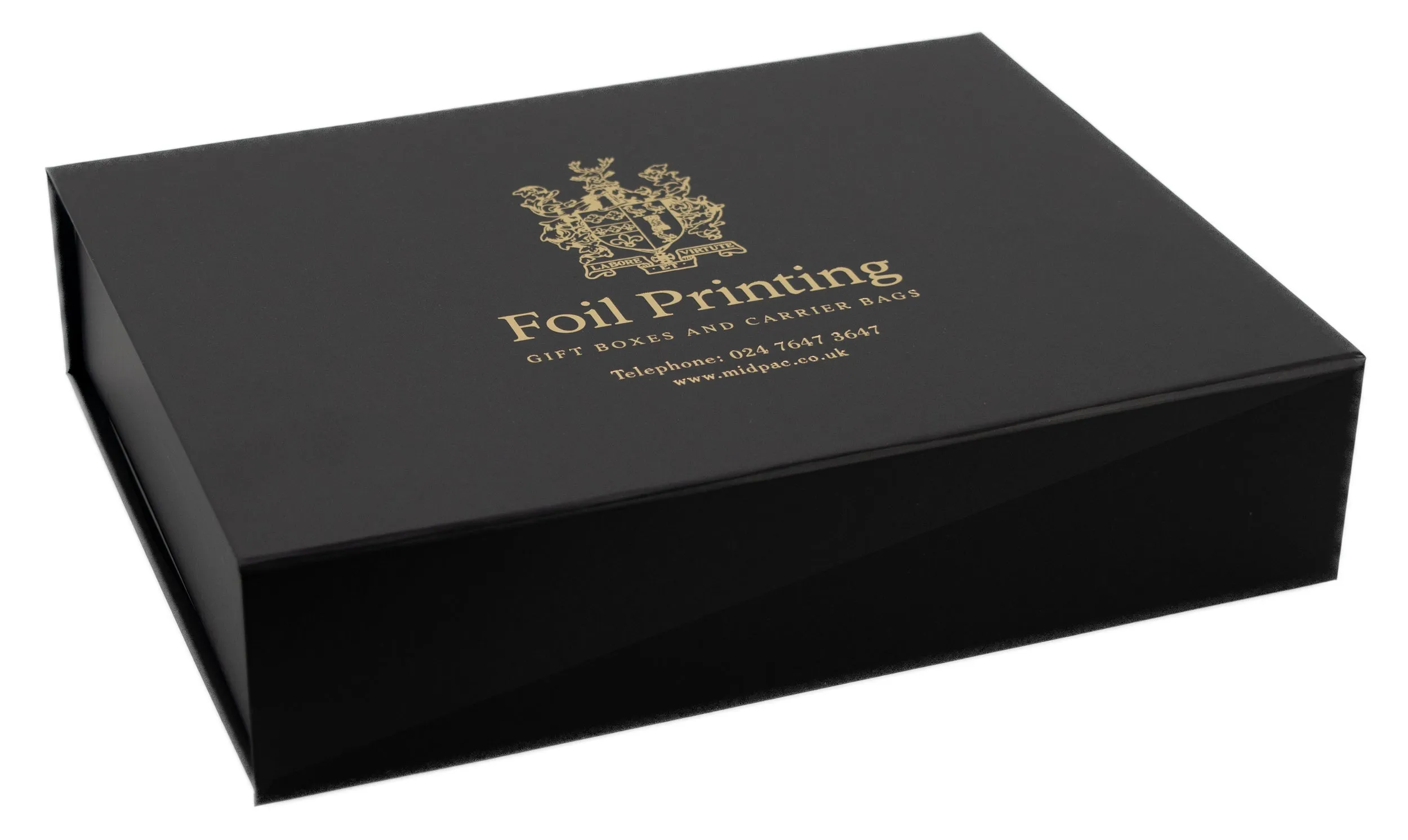 Matt Black Foil Printed Boxes 220x340x70mm