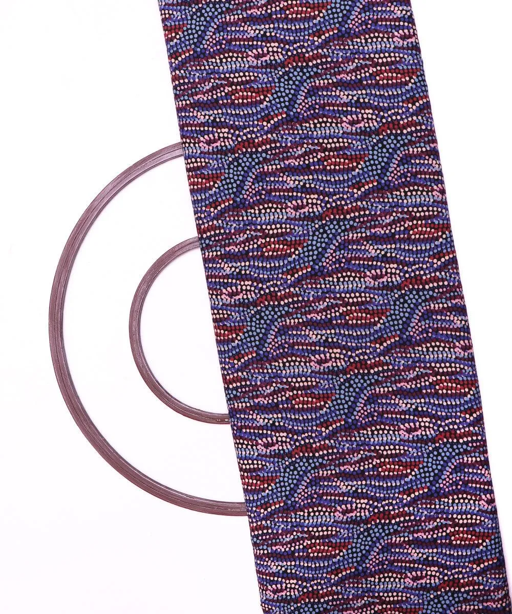 Multicolor Polka Pattern Crepe Fabric
