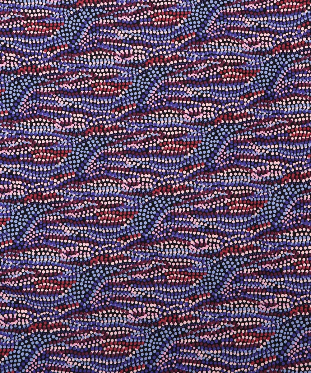 Multicolor Polka Pattern Crepe Fabric