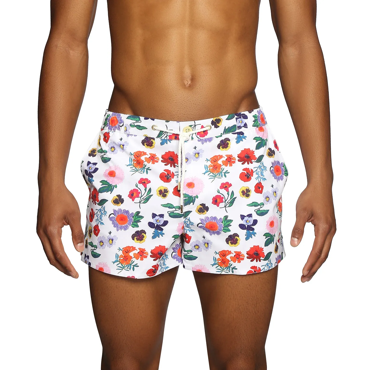 NEW RESORT '25- Brasilia White Barcelona Printed Swim Short