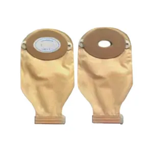Nu-Flex Oval A Convex Drain Pouch With Barrier, Trim Shield, Custom Pre-Cut 5/8" x 1-1/8" Opening