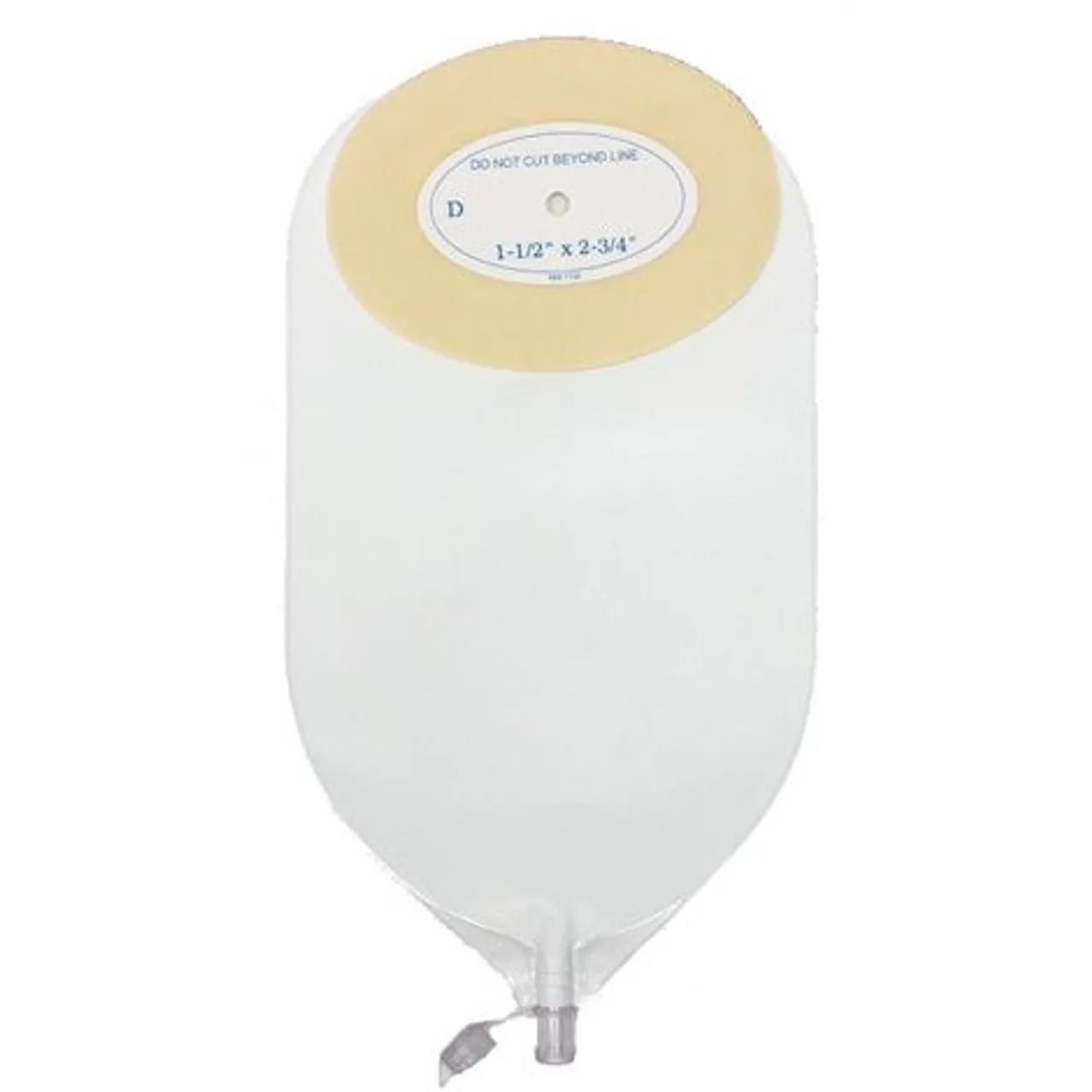 Nu-Hope Laboratories Inc Nu-Flex™ One-piece Post-Op Trim-to-fit Convex Urinary Pouch with Cap 1-1/8" x 2" Inside Cutting Area Oval, 3-1/4" x 4-5/8" OD, 9" L x 5-3/4" W, 1/2" Starter Hole, Medium, 20Oz, Lightweight