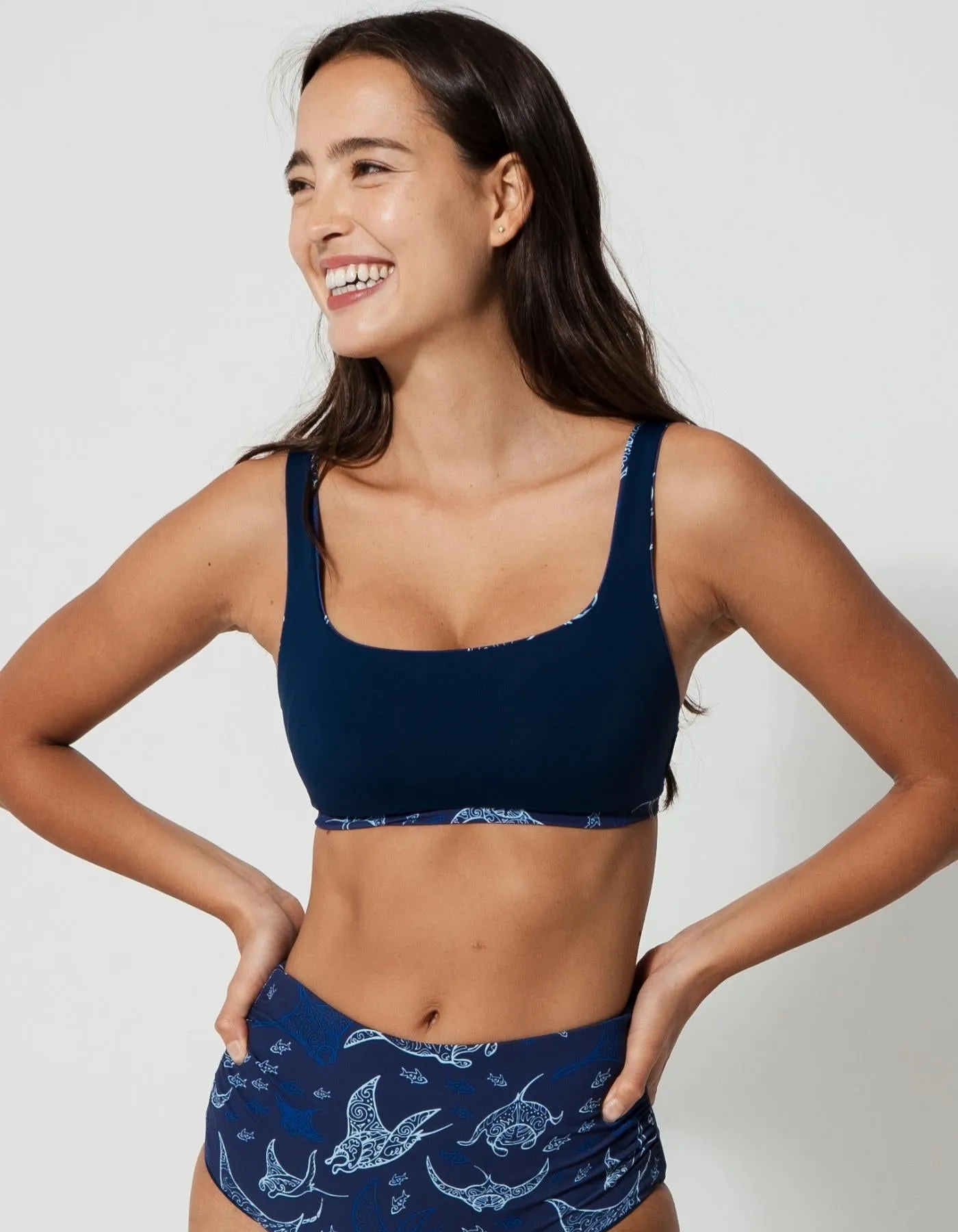 Ocean Manta Womens Tank Bikini Top