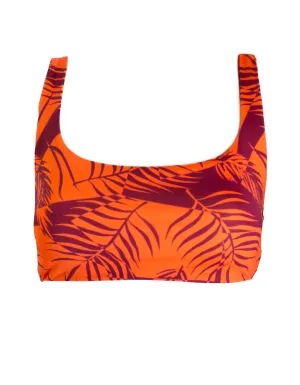 Orange Palm Womens Tank Bikini Top