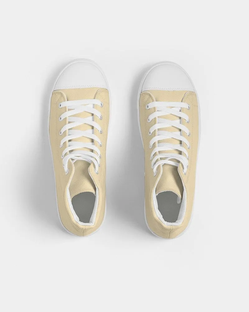 Pale Pastel Orange Yellow Men's High-top Canvas Sneakers | Men's | Bright Pale Pastel Orange Yellow | C0M8Y30K0