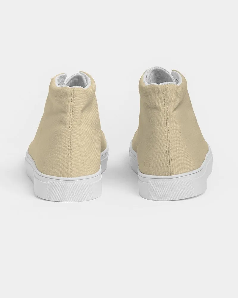 Pale Pastel Orange Yellow Men's High-top Canvas Sneakers | Men's | Bright Pale Pastel Orange Yellow | C0M8Y30K0