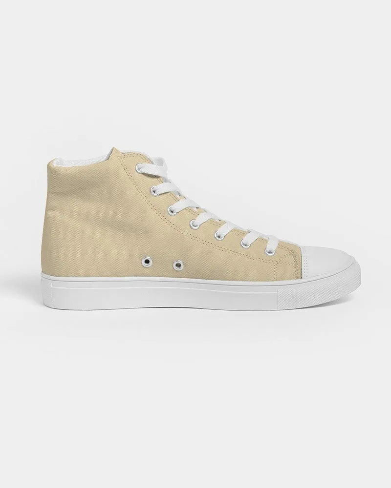 Pale Pastel Orange Yellow Men's High-top Canvas Sneakers | Men's | Bright Pale Pastel Orange Yellow | C0M8Y30K0