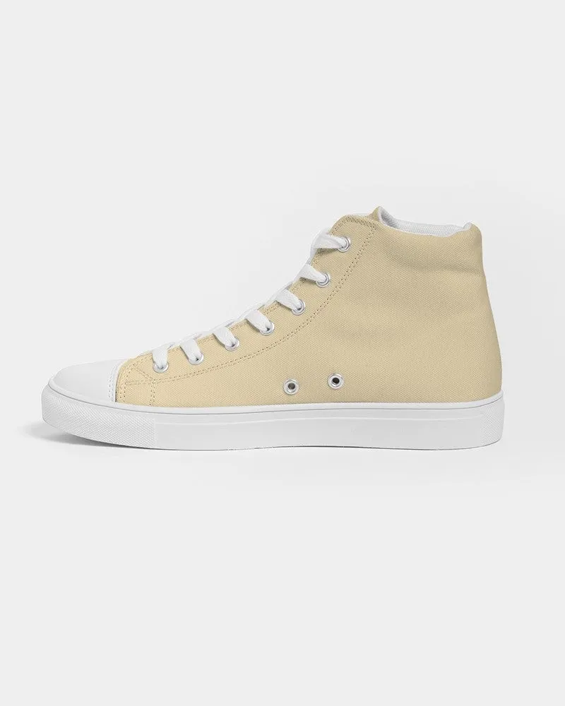 Pale Pastel Orange Yellow Men's High-top Canvas Sneakers | Men's | Bright Pale Pastel Orange Yellow | C0M8Y30K0