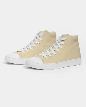 Pale Pastel Orange Yellow Men's High-top Canvas Sneakers | Men's | Bright Pale Pastel Orange Yellow | C0M8Y30K0