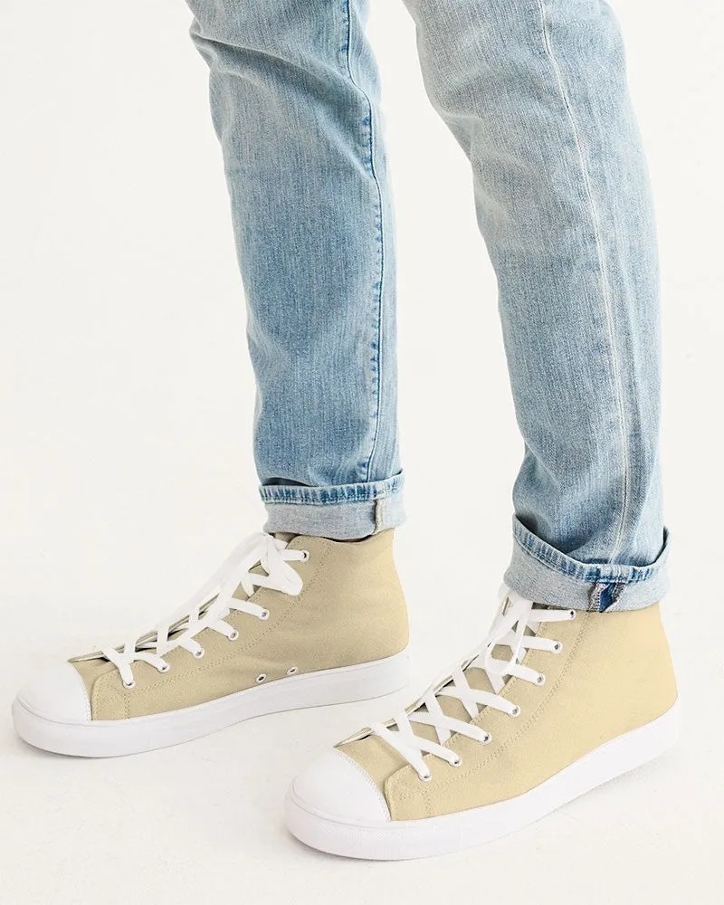 Pale Pastel Orange Yellow Men's High-top Canvas Sneakers | Men's | Bright Pale Pastel Orange Yellow | C0M8Y30K0