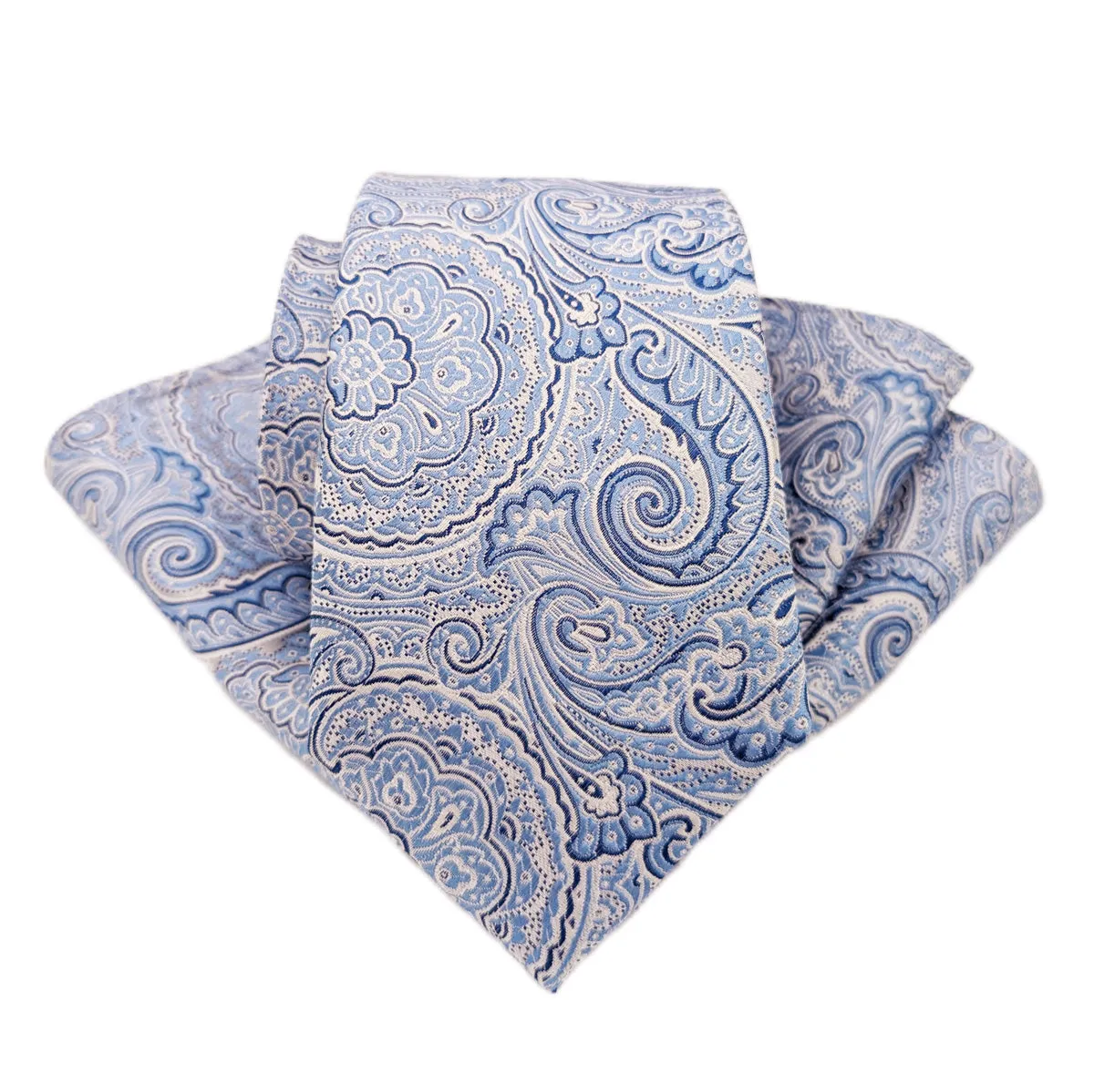 Periwinkle Paisley Silk Pocket Square