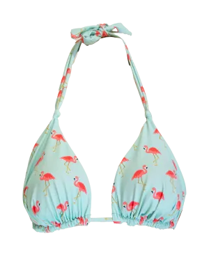 Pink Flamingo Womens Triangle Bikini Top