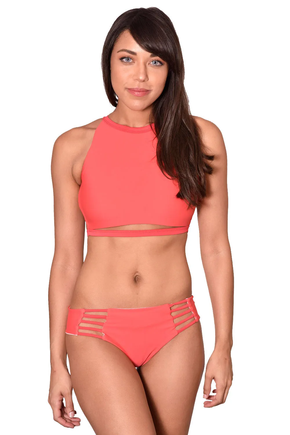 POISON RED Reversible Strapped Bikini Bottom