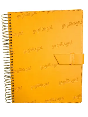 Premium Large Journal Lined - Wire Belt Closure - Tangerine