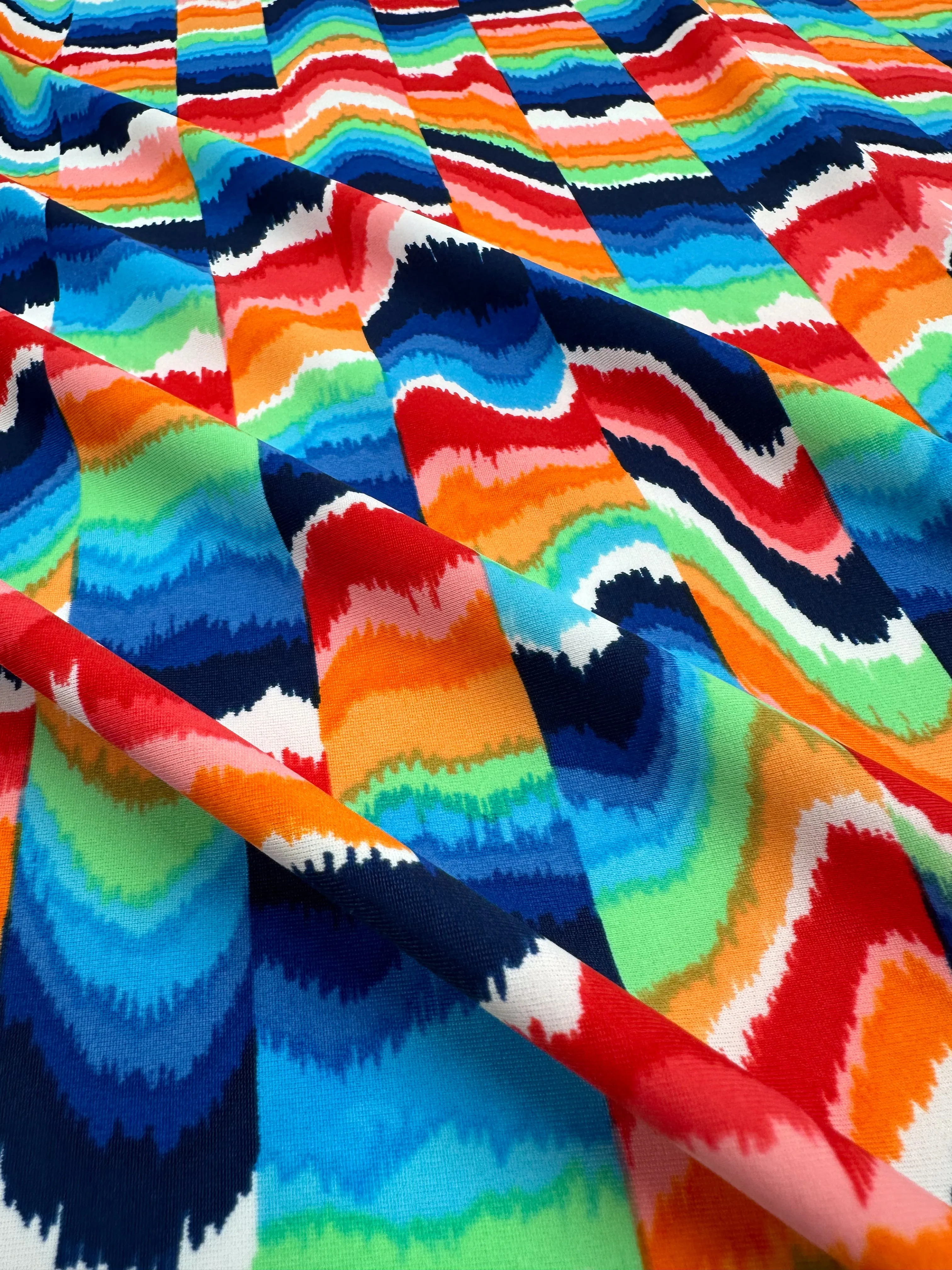 Printed Nylon Lycra - Fuzz & Waves - 152cm