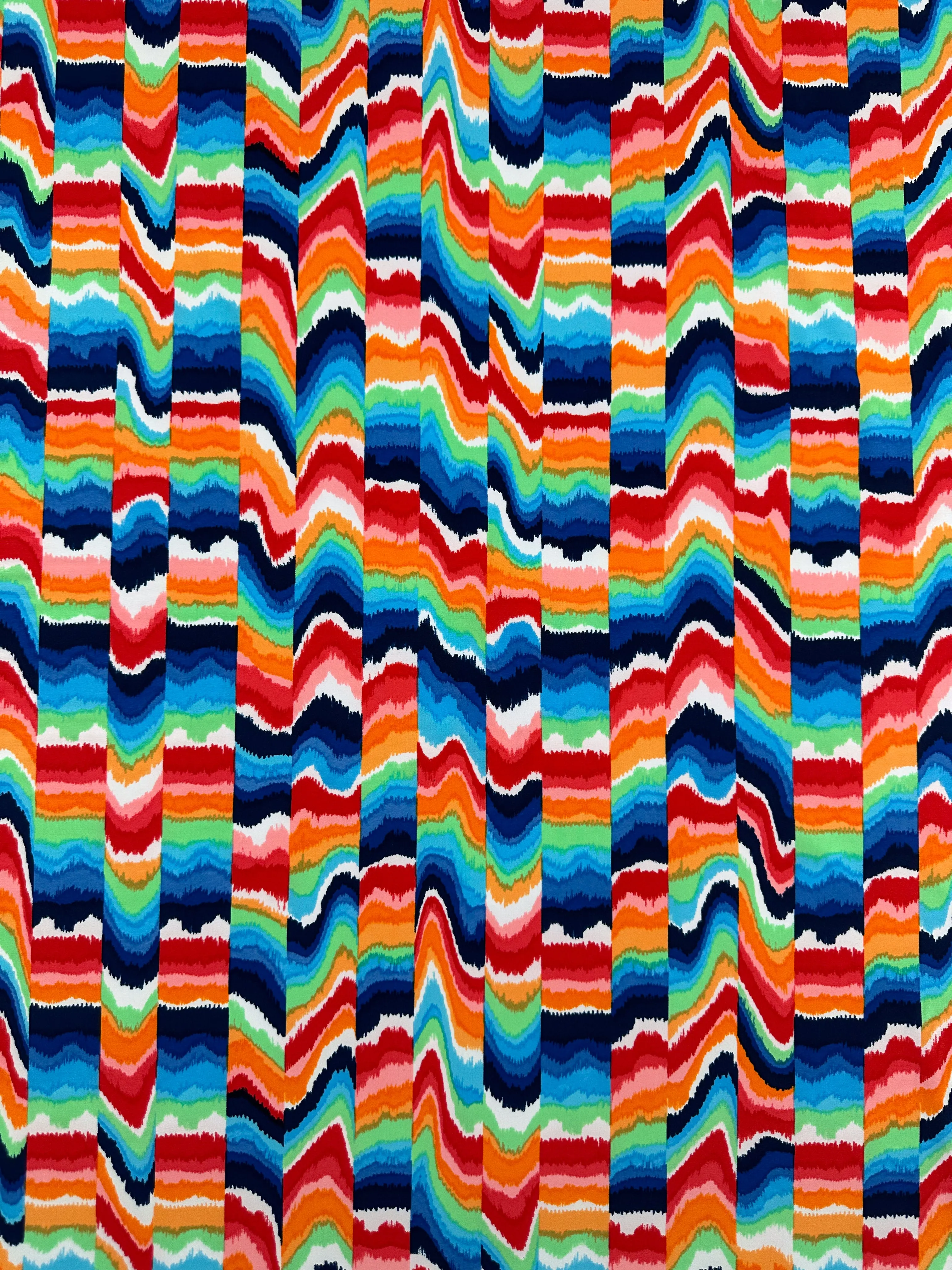 Printed Nylon Lycra - Fuzz & Waves - 152cm