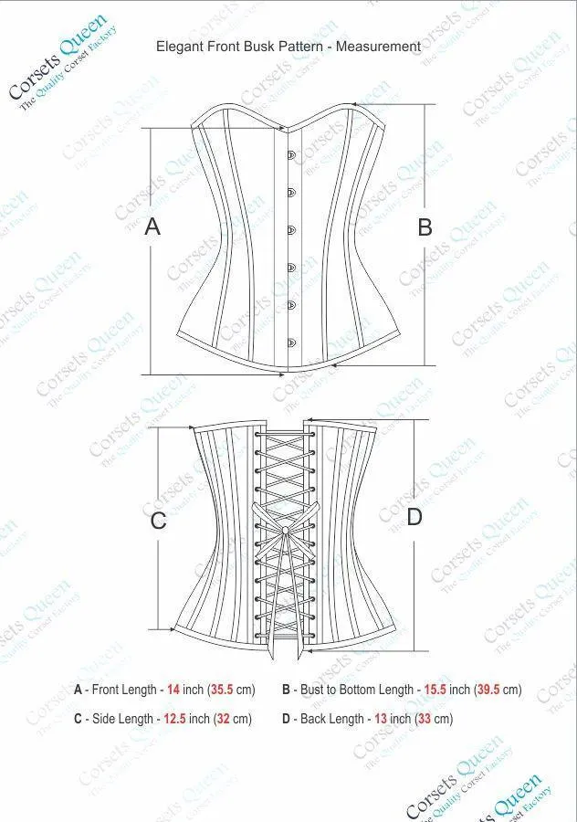 Rylee Red White Blue Zig Zag Print Satin Overbust Corset