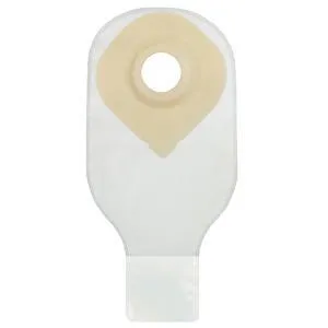 Securi-T USA 12" 1-Piece Extended Wear Drainable Pouch Pre-Cut 7/8" Transparent 1 Curved Tail Closure