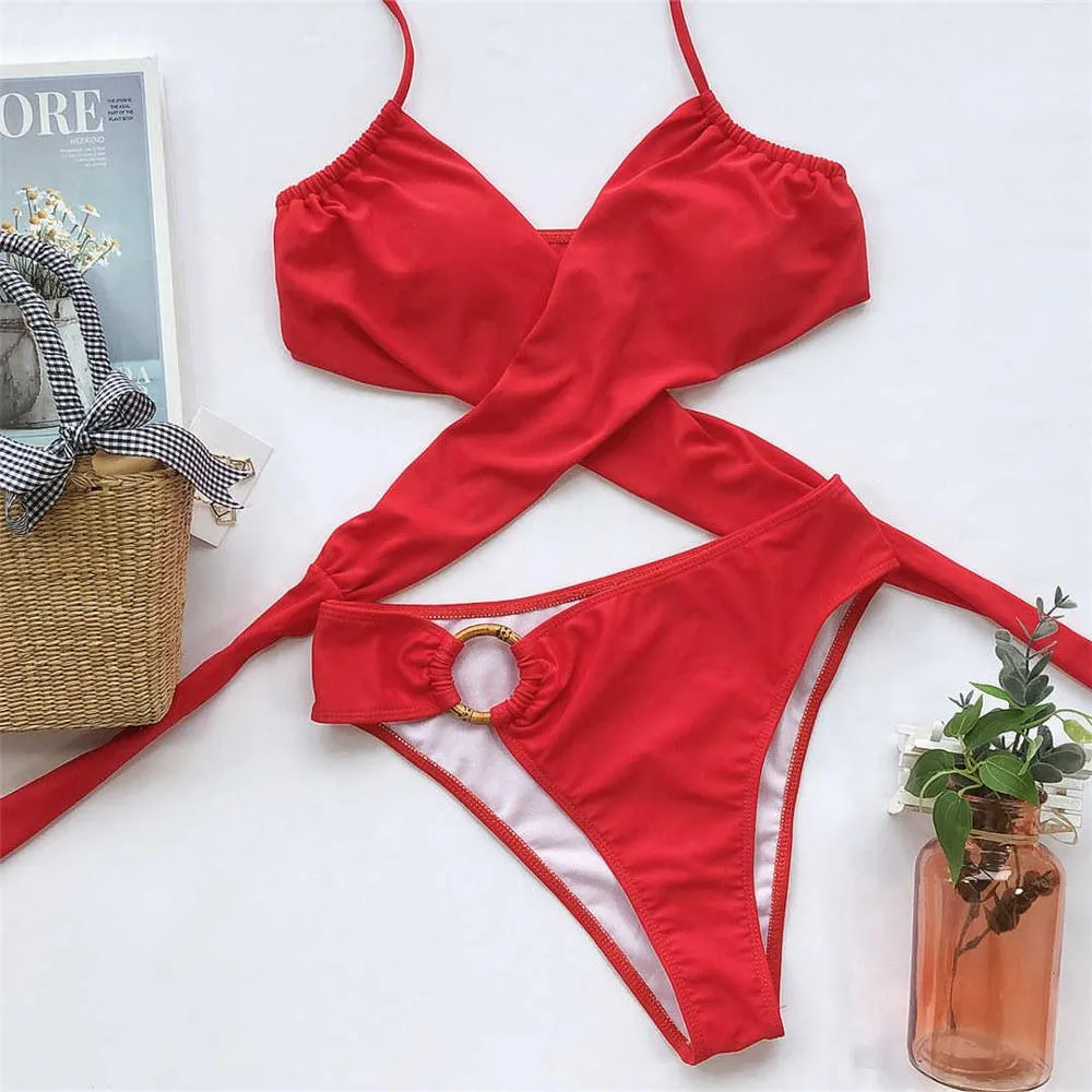 Sexy Mid Waist Splicing Leopard Bikini Female Swimsuit Women Swimwear Two-pieces Bikini set Bather Bathing Suit Swim Lady V2148