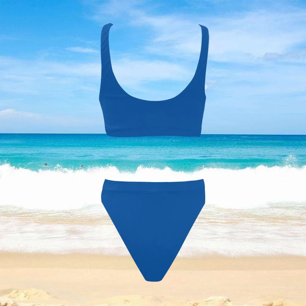 Sixty Eight 93 Logo White Sport Top & High-Waisted Bikini Swimsuit