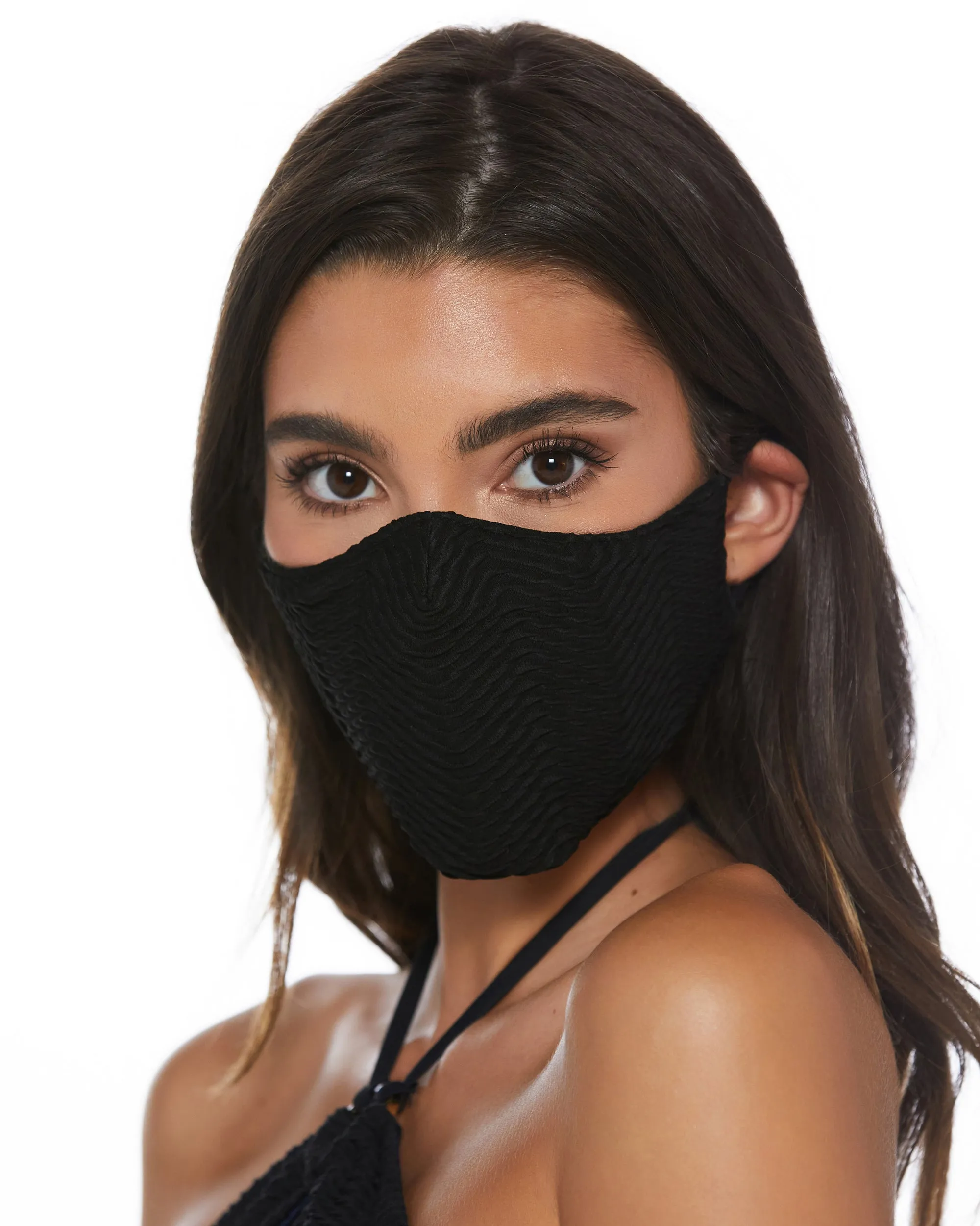 Textured Face Mask Black