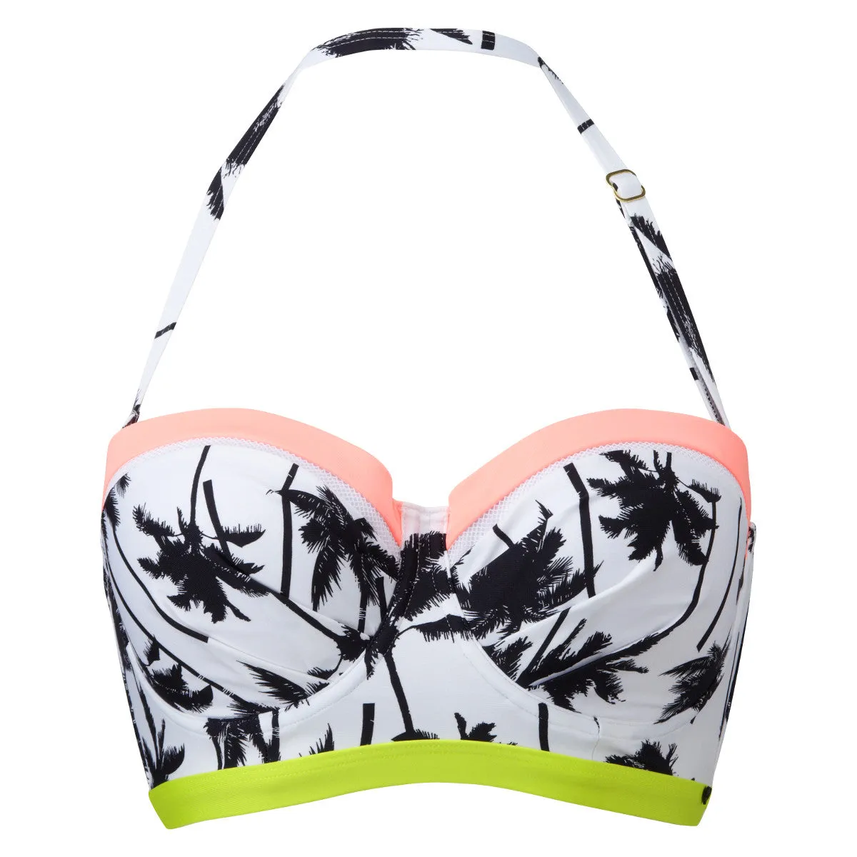 Venice Beach Black White Longline Bandeau Bikini Top - Lepel Swim