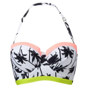 Venice Beach Black White Longline Bandeau Bikini Top - Lepel Swim