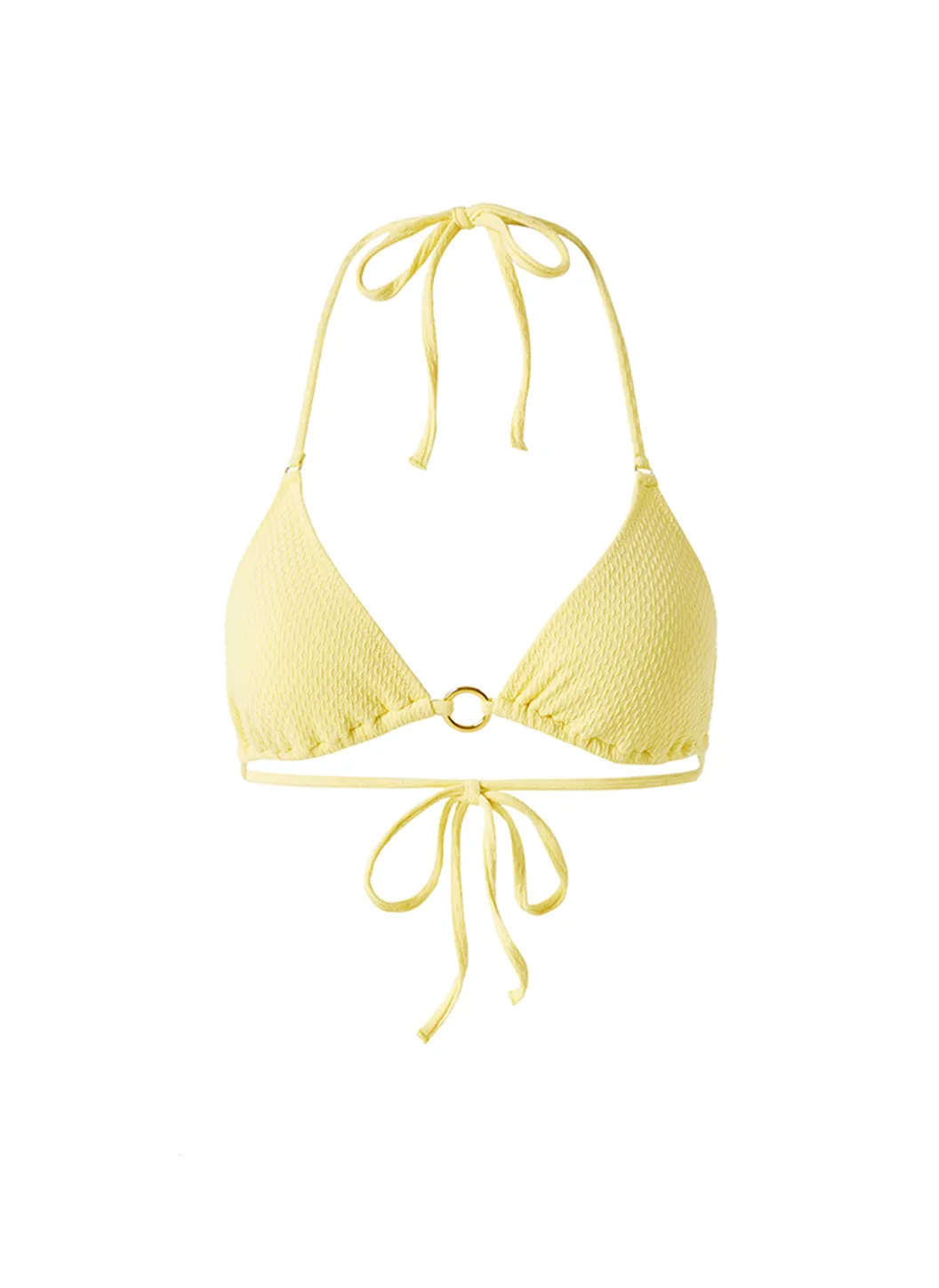 Venice Yellow Textured Bikini Top