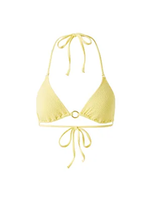 Venice Yellow Textured Bikini Top