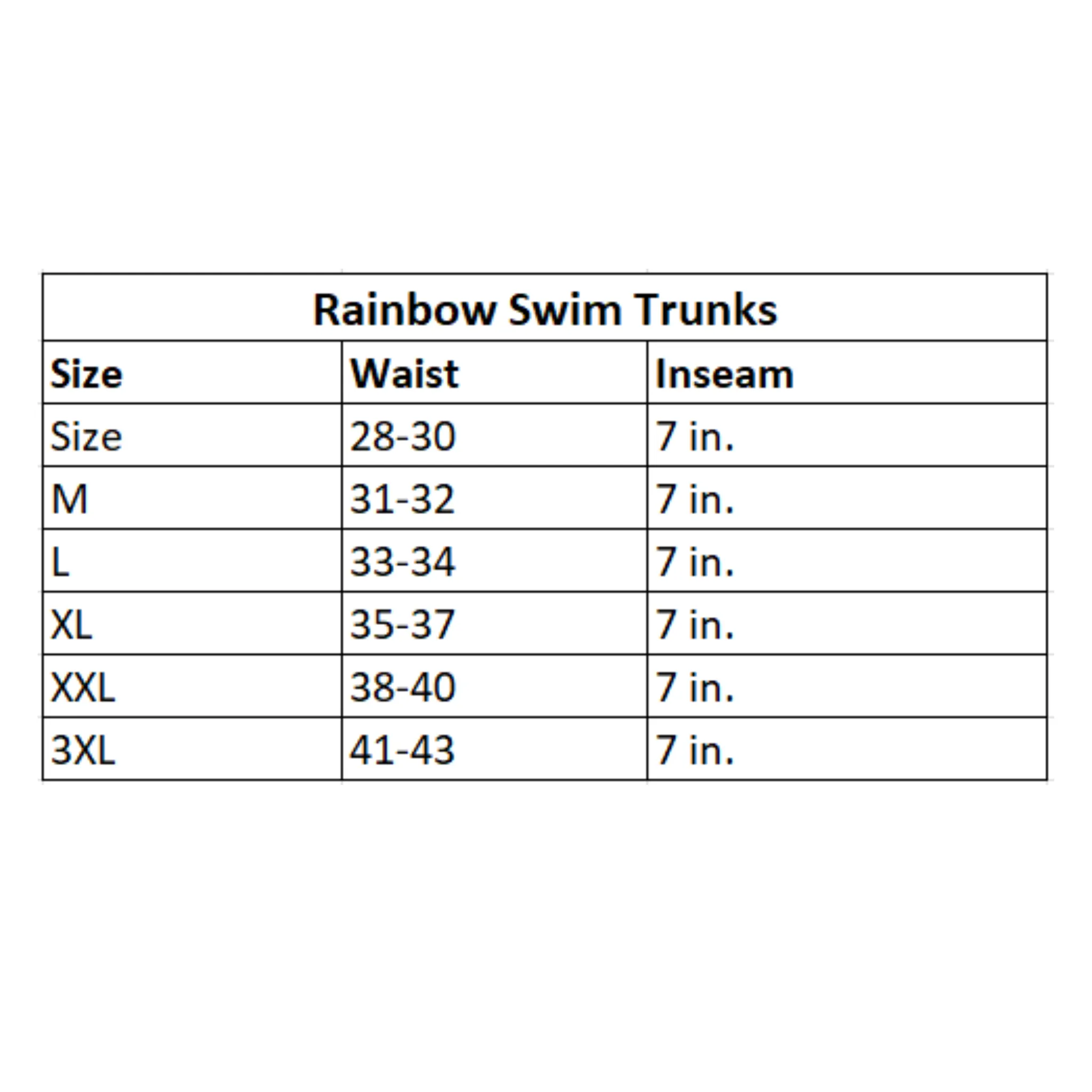 White Rainbow Stretch Swim Trunks