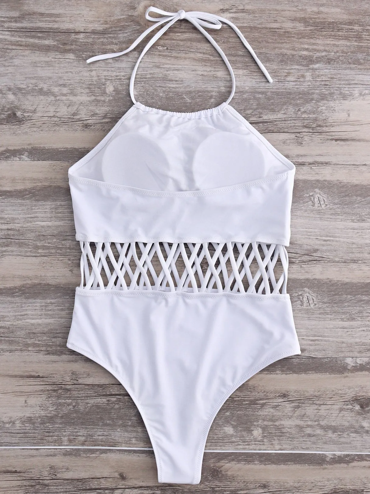 Wholesale Halter Sleeveless Hollow Tie-Up Bikinis