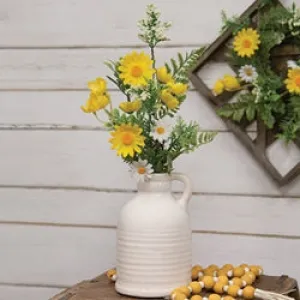 Yellow & White Daisy w/Ferns Bush