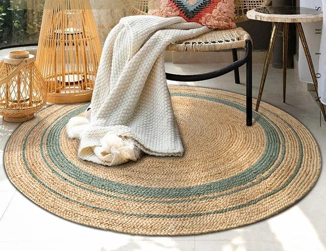 Yellow Hemp Round Carpet