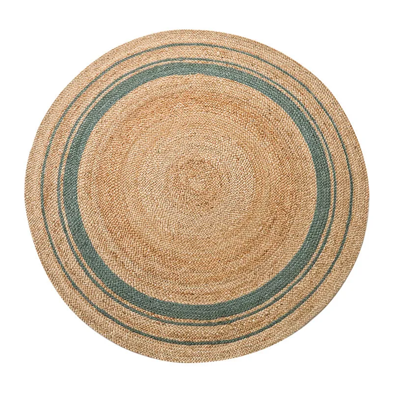 Yellow Hemp Round Carpet