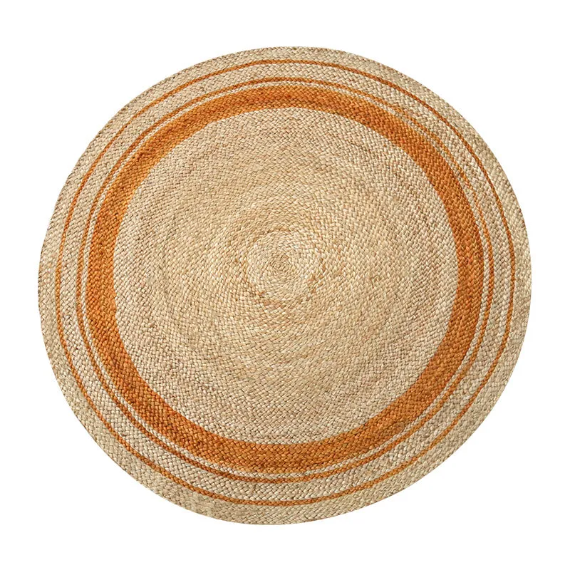 Yellow Hemp Round Carpet