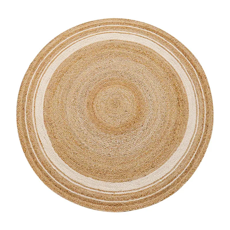 Yellow Hemp Round Carpet