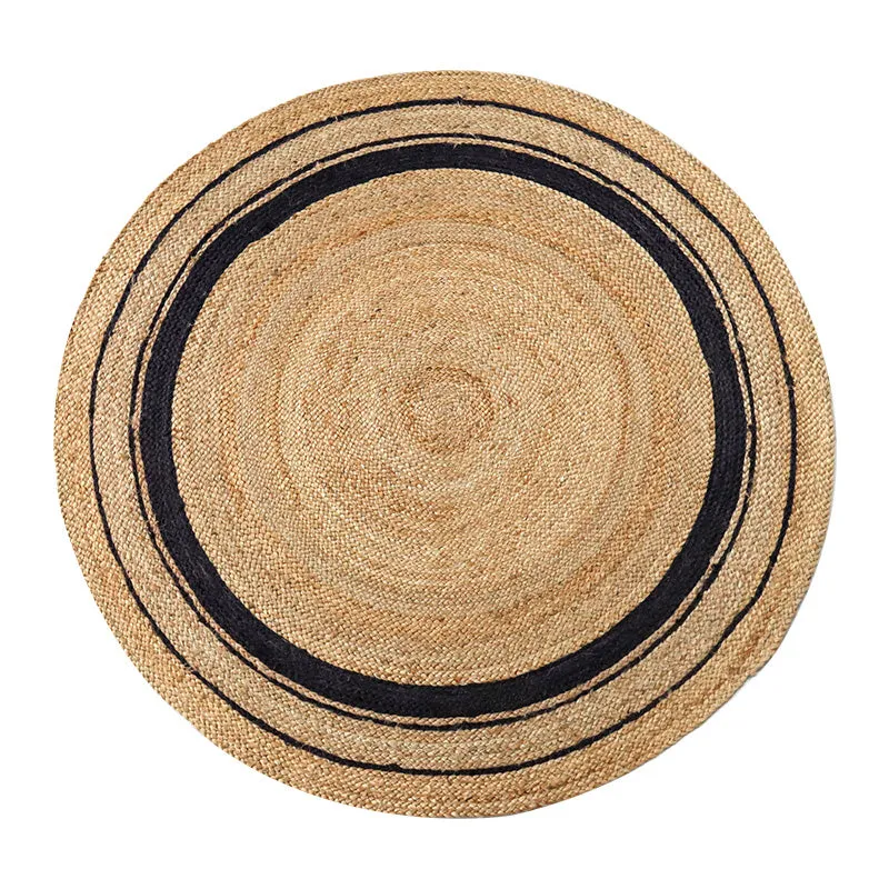 Yellow Hemp Round Carpet