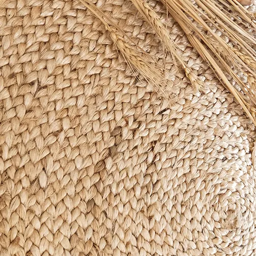 Yellow Hemp Round Carpet